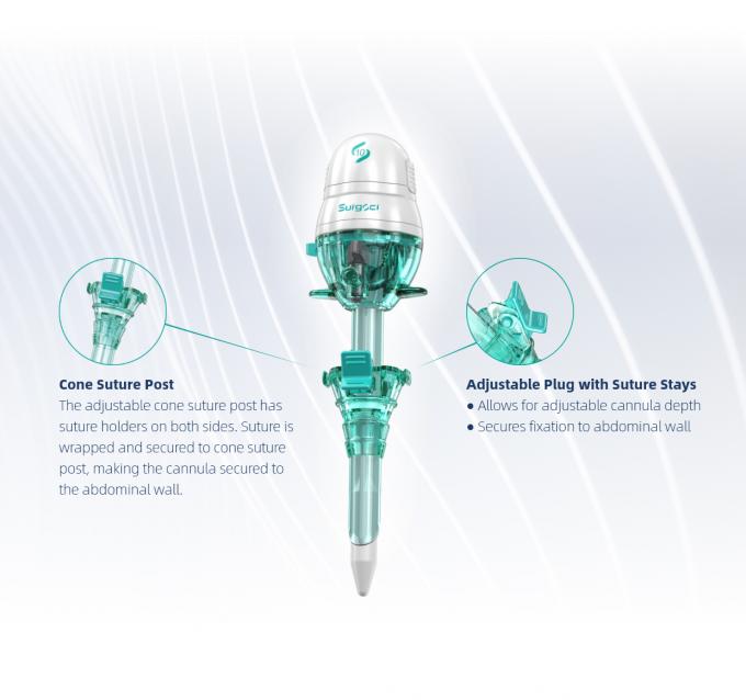 تروکار و کانول یکبار مصرف بدون تیغه هاسون برای جراحی لاپاراسکوپی 3